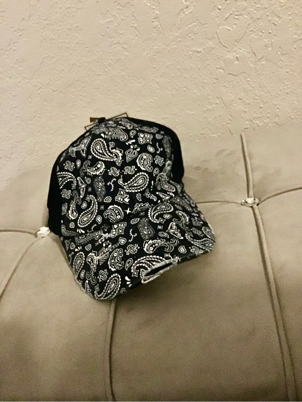 Black Paisley Mesh Trucker Hat - Women's Accessory
